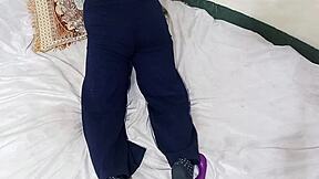 Garam randi slut moans dirty hindi taking anal dildo deep on phone call