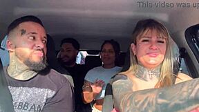 uber couple discovers we're pornstars, starts wild car blowjobs and public fuckfest