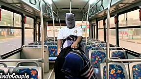Muslim university wife alone on bus gets panties ripped by stranger's rough pussy fuck on hijab!