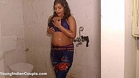 indian college babe dances nude fingering in steamy shower