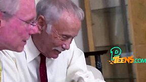 Kinky Grandpa Pounds Bent-Over Big Tits Brunette Teen Hard