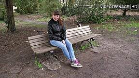 Luna's first anal casting reveals her tight young hole up close