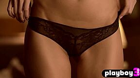 stunning russian teen taya vais poses in black lingerie