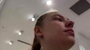 Crazy Blonde Teen Fingers Pussy Orgasm Closeup In Public