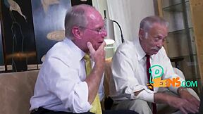 Kinky Grandpa Pounds Bent-Over Big Tits Brunette Teen Hard