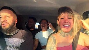 uber couple discovers we're pornstars, starts wild car blowjobs and public fuckfest