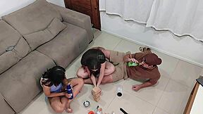 omg troca de casal parte 1 torre jenga turns kinky with submissive latina wife!