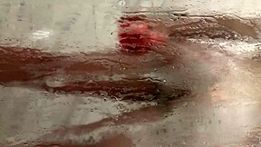 Stepbrother spies on fat ass stepsis showering... she pulls him in wet