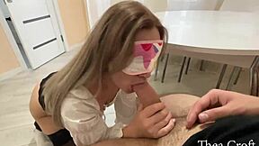 Russian Blonde 18yo Gags on Monster Cock First Time Cum Swallow
