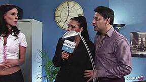 Three Big Tits Babes Ride Two Guys in Parody Orgy Roleplay