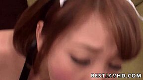 naughty japanese maid slut in stockings gets super hardcore porked by asian stud