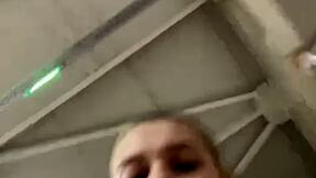 Blonde BBW risks orgasm fucking in public gym