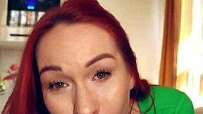 tattooed redhead stepsis sneaks blowjob on stepbro during nap pov natural tits slobber
