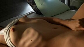 skinny brunette cums four times fingering wet narrow ass