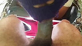 brazilian teen bent over fucked doggystyle by black guy on trail