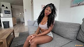 Ever sneaked a fuck with your roommate's shy curvy ebony girlfriend?