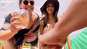 Bisexual Teens Drink Pee On Balcony: Big Ass April And Belle Amore Guzzle Yellow Streams