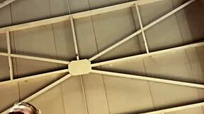 Blonde BBW risks orgasm fucking in public gym