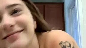 Blonde teen webcam girl bares her big tits