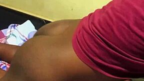 ebony babe bent over doggy cum covered huge clit!