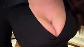 mature milf sexwife strokes big natural tits outdoors on webcam