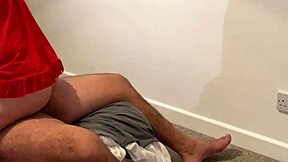 Step mom sucks dick rides hard cums on her belly!