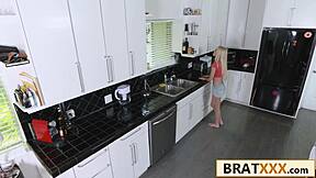 sleazy salesman tricks dumb blonde teen into hard fuck