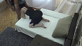 Behind the scenes mia evans the police woman gets her pussy gaped in casting interview