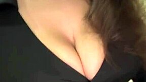 mature milf sexwife strokes big natural tits outdoors on webcam