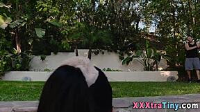 Latin teen receives facial in group scene.