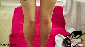 beautiful brunette effortlessly takes a relaxing shower 🧼💦