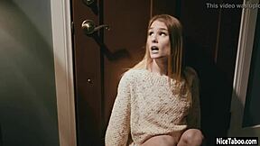 Lucky guy fucks two petite teen pussies hardcore threesome