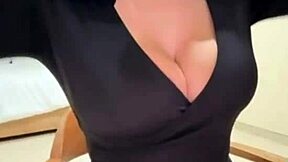 mature milf sexwife strokes big natural tits outdoors on webcam