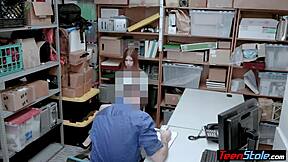 irish redhead shoplifter teen gets fucked hard by lp officer's big cock at work 😏🍆🔥