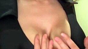 mature milf sexwife strokes big natural tits outdoors on webcam