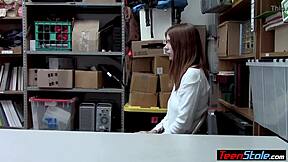 irish redhead shoplifter teen gets fucked hard by lp officer's big cock at work 😏🍆🔥