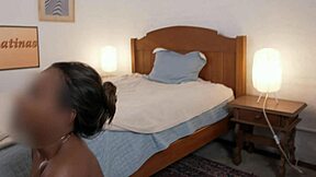 Brown skin Latina babe with huge naturals sucks fucks big white cock tight teen pussy