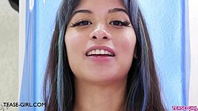 brunette shares her first sex story on camera