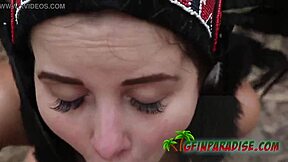 dirty asian teen gets her tight pussy slammed hardcore by boyfriend in forest pov