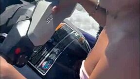 Pov of skinny Brazilian housewife ditching hubby for jetski fuck with instructor watching