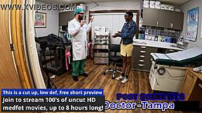 DAISY MYNX SPREADS SHAVED PUSSY FOR DR TAMPA'S UNIVERSITY PHYSICAL PROBE!