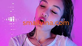 Busty Asian 18-19 yo twerks her big ass nude in steamy shower solo