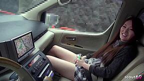 Petite Japanese Hitchhiker Deepthroats Stranger POV in Car Orgasm