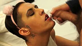 Nick foxx chokes me deep on monster cock, gagging cum facial total!