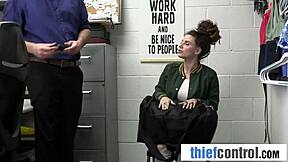 busty teen caught stealing gets security punishment