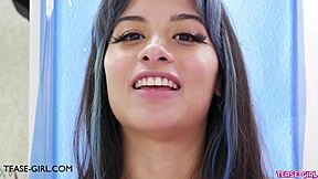 brunette shares her first sex story on camera