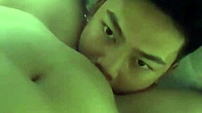 Amateur Chinese couple films raw bedroom suck and fuck homemade creampie