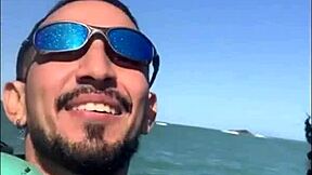 Pov of skinny Brazilian housewife ditching hubby for jetski fuck with instructor watching