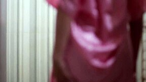 Indo babe in transparent satin dress caught bathing big tits exposed