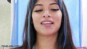 brunette shares her first sex story on camera